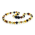 Multicolour Baltic amber baroque baby necklace, 32cm