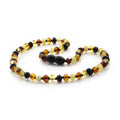Multicolour Baltic amber baroque baby necklace, 32cm