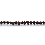 Baltic Amber Teething Bracelet. Baroque Dark Cognac 5mm - BA93