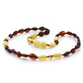 Multicolour Baltic amber baby necklace, 33cm