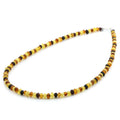 Multicolour Baltic amber baroque adult necklace with sterling silver, 45cm