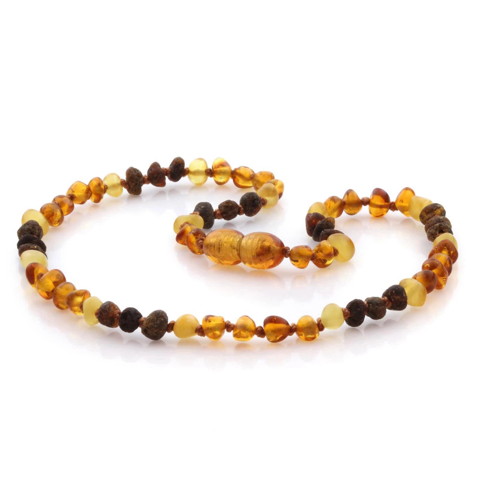 Natural Baltic Amber Teething Necklace. Baroque LE73