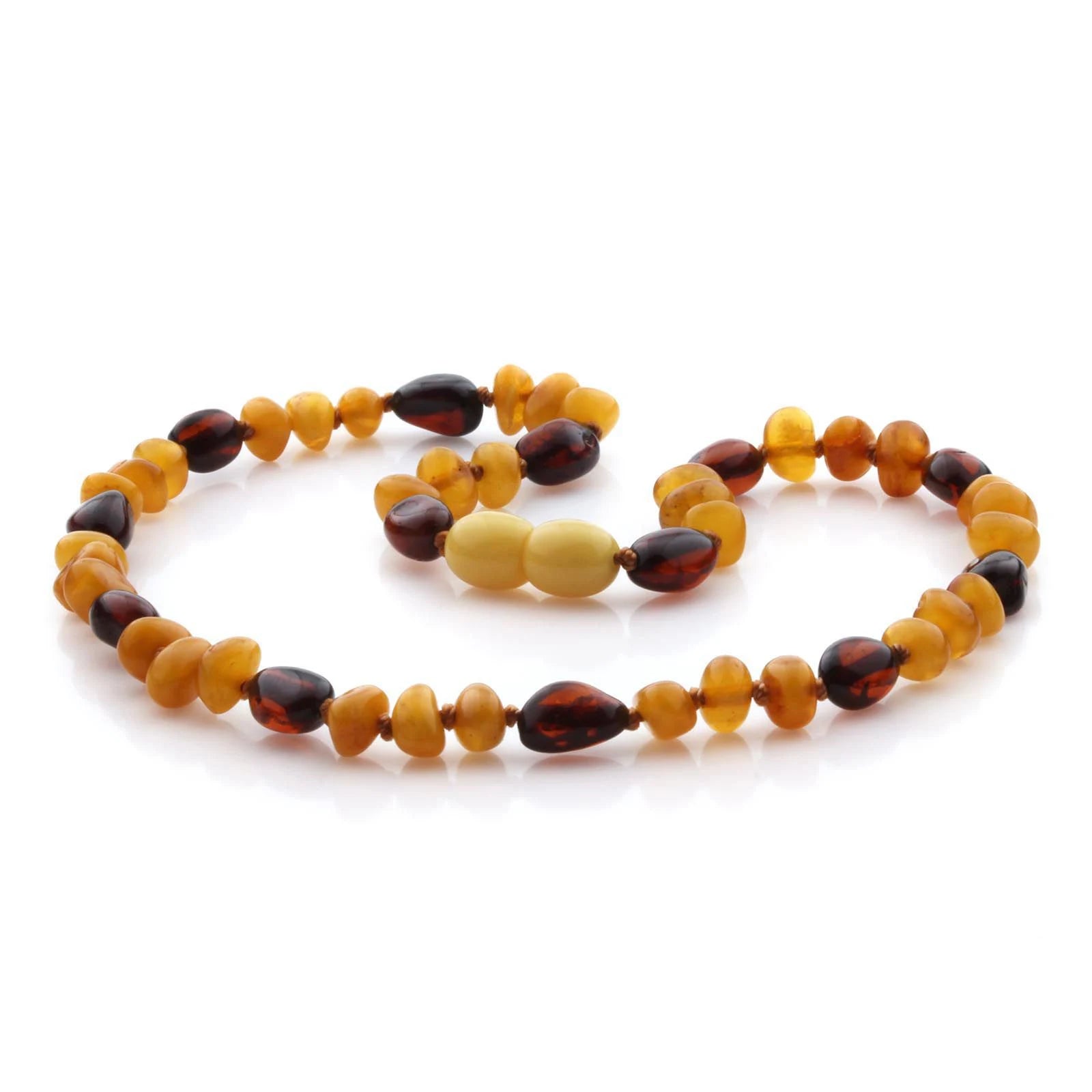 Natural Baltic Amber Teething Necklace. Baroque LE75