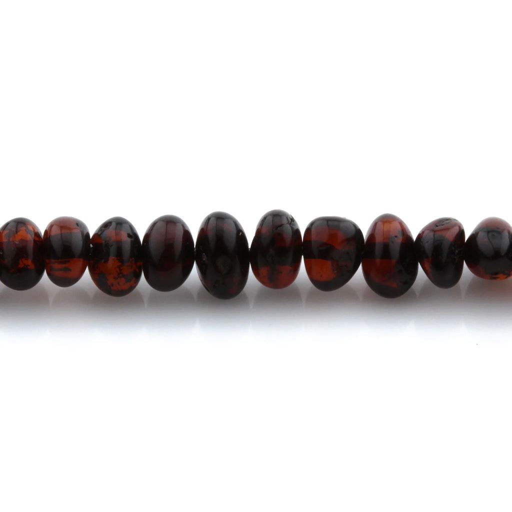 Adult Baltic Amber & 925 Sterling Silver Clasp Necklace 45cm. Ba Dark Cognac s.