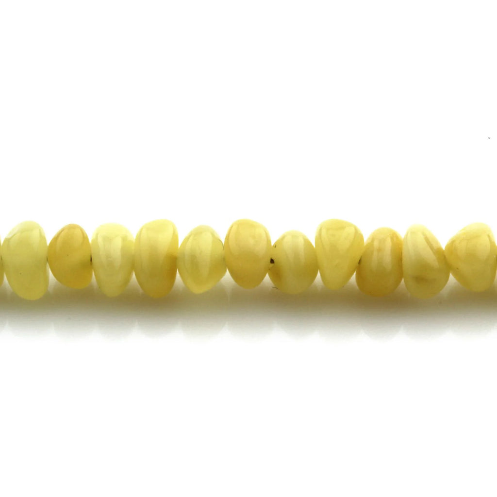 Adult Baltic Amber & 925 Sterling Silver Clasp Necklace 45cm. Ba Milky Yellow 4mm