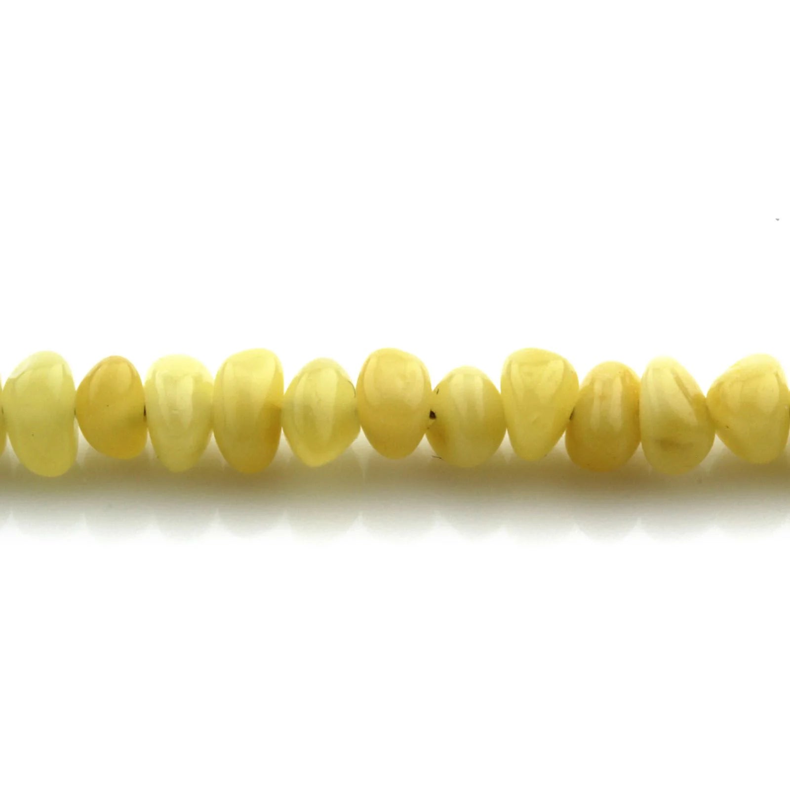 Adult Baltic Amber & 925 Sterling Silver Clasp Necklace 45cm. Ba Milky Yellow 4mm