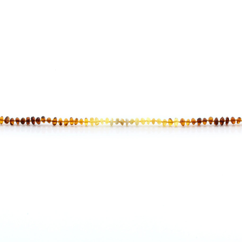 Natural Baltic Amber Teething Necklace. Round Flat LE80