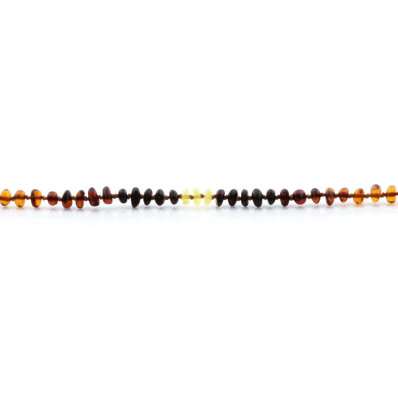Natural Baltic Amber Teething Necklace. Round Flat LE90
