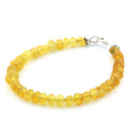 Yellow Baltic amber baroque adult bracelet with sterling silver, 18cm