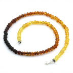 ADULT BALTIC AMBER & 925 STERLING SILVER CLASP NECKLACE 45CM. BA RAINBOW I MATTE S.