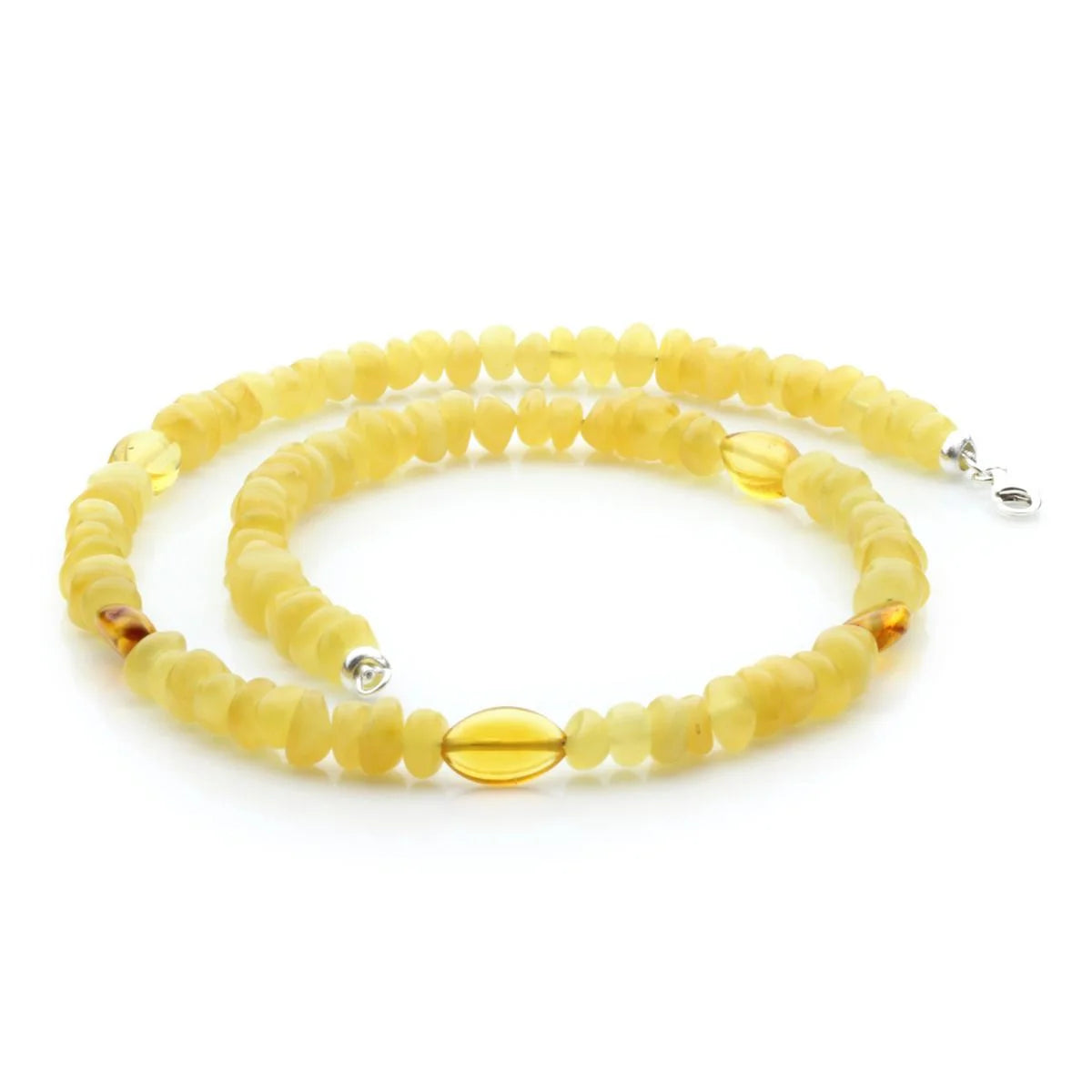 Adult Baltic Amber Necklace with 925 Sterling Silver Clasp. EE02