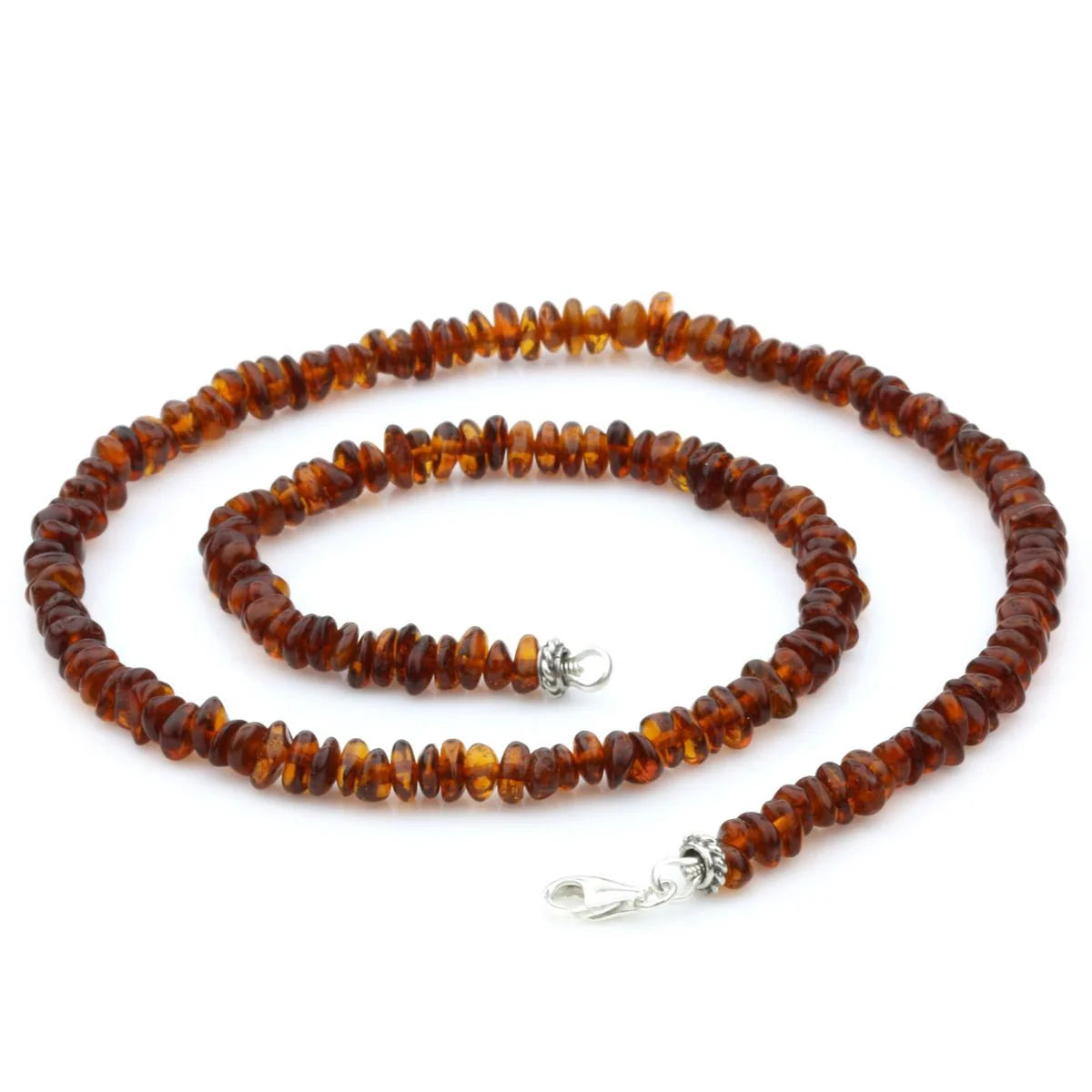 Adult Baltic Amber & 925 Sterling Silver Necklace 45cm. OCT85