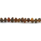 Adult Raw Baltic Amber Necklace. Round Flat Black Mix Rough 5x3 mm