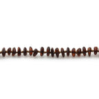 Adult Semi Polished Baltic Amber Necklace. Round Flat Dark Cognac Matte 5x2 mm