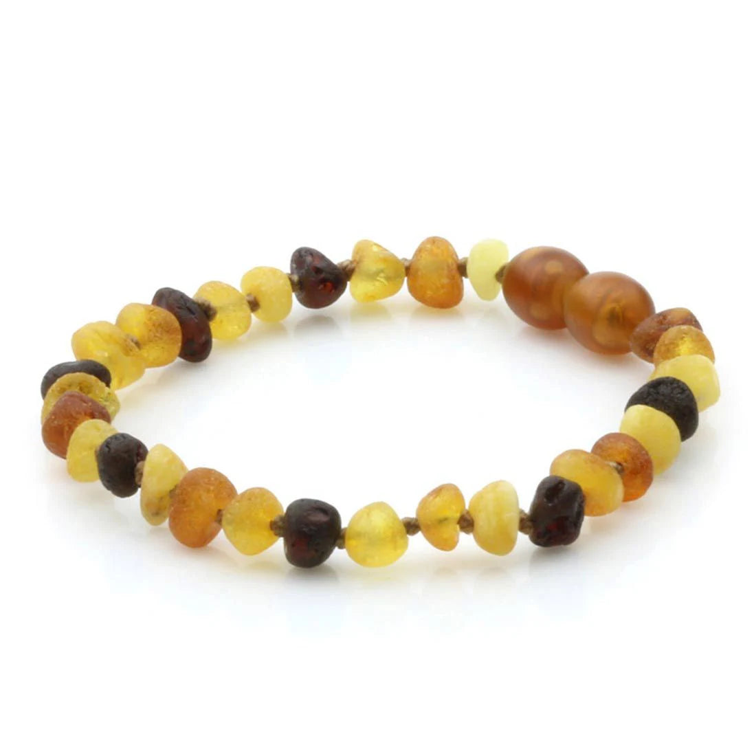 Baltic Amber Teething Bracelet. Baroque Multicolour 5mm - BA92