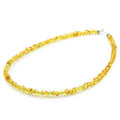 Adult Baltic Amber & 925 Sterling Silver Clasp Necklace 45cm. Ba Yellow s.