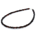 Adult Baltic Amber & 925 Sterling Silver Clasp Necklace 45cm. Ba Dark Cognac s.