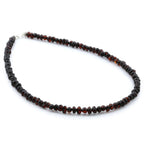 Adult Baltic Amber & 925 Sterling Silver Clasp Necklace 45cm. Ba Dark Cognac s.