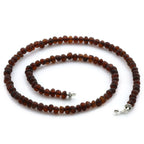 Adult Baltic Amber & 925 Sterling Silver Clasp Necklace 45cm. Ba Dark Cognac Matte s.