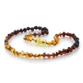 Rainbow Baltic amber baroque baby necklace, 33cm
