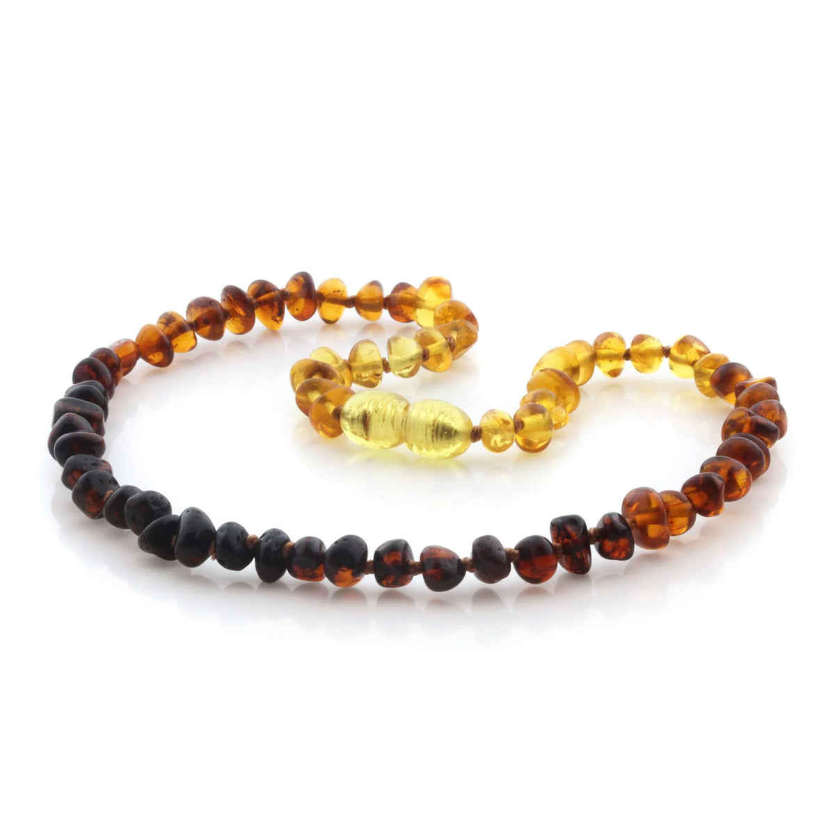 Rainbow Baltic amber baroque baby necklace, 33cm