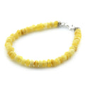 Yellow Baltic amber baroque adult bracelet with sterling silver, 18cm