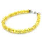 Adult Baltic Amber & 925 Sterling Silver Clasp Bracelet 18cm. Ba Milky Yellow 4mm