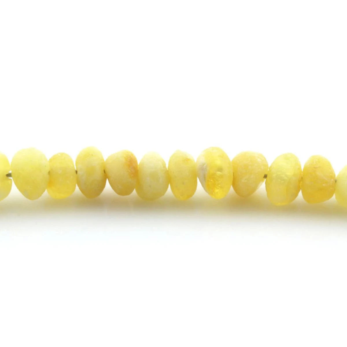 Adult Baltic Amber & 925 Sterling Silver Clasp Bracelet 18cm. Ba Milky Yellow Rough 4mm