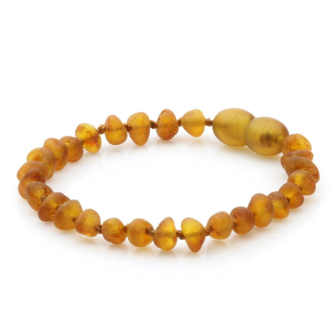 Baltic Amber Teething Bracelet. Baroque Light Cognac 5mm - BA95