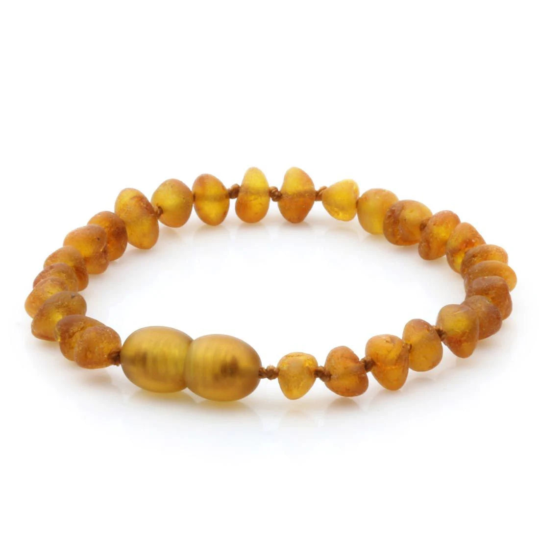 Baltic Amber Teething Bracelet. Baroque Light Cognac 5mm - BA95