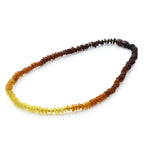 Adult Semi Polished Baltic Amber Necklace. Round Flat Rainbow II Matte 5x2 mm