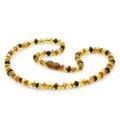 Multicolour Baltic amber round flat adult necklace, 45cm