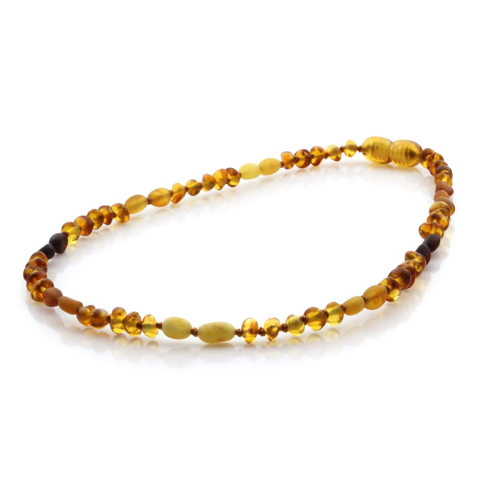 Natural Baltic Amber Teething Necklace. Baroque LE82