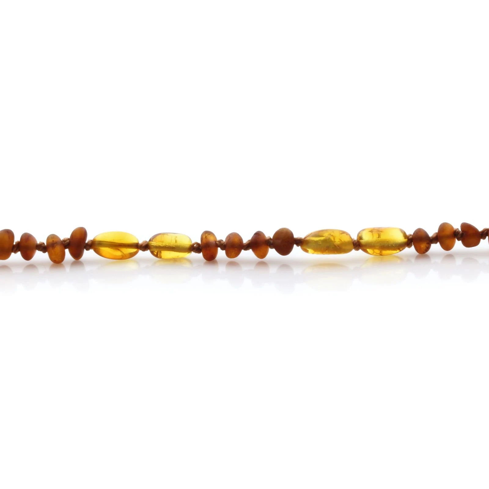 Natural Baltic Amber Teething Necklace. Round Flat LE83