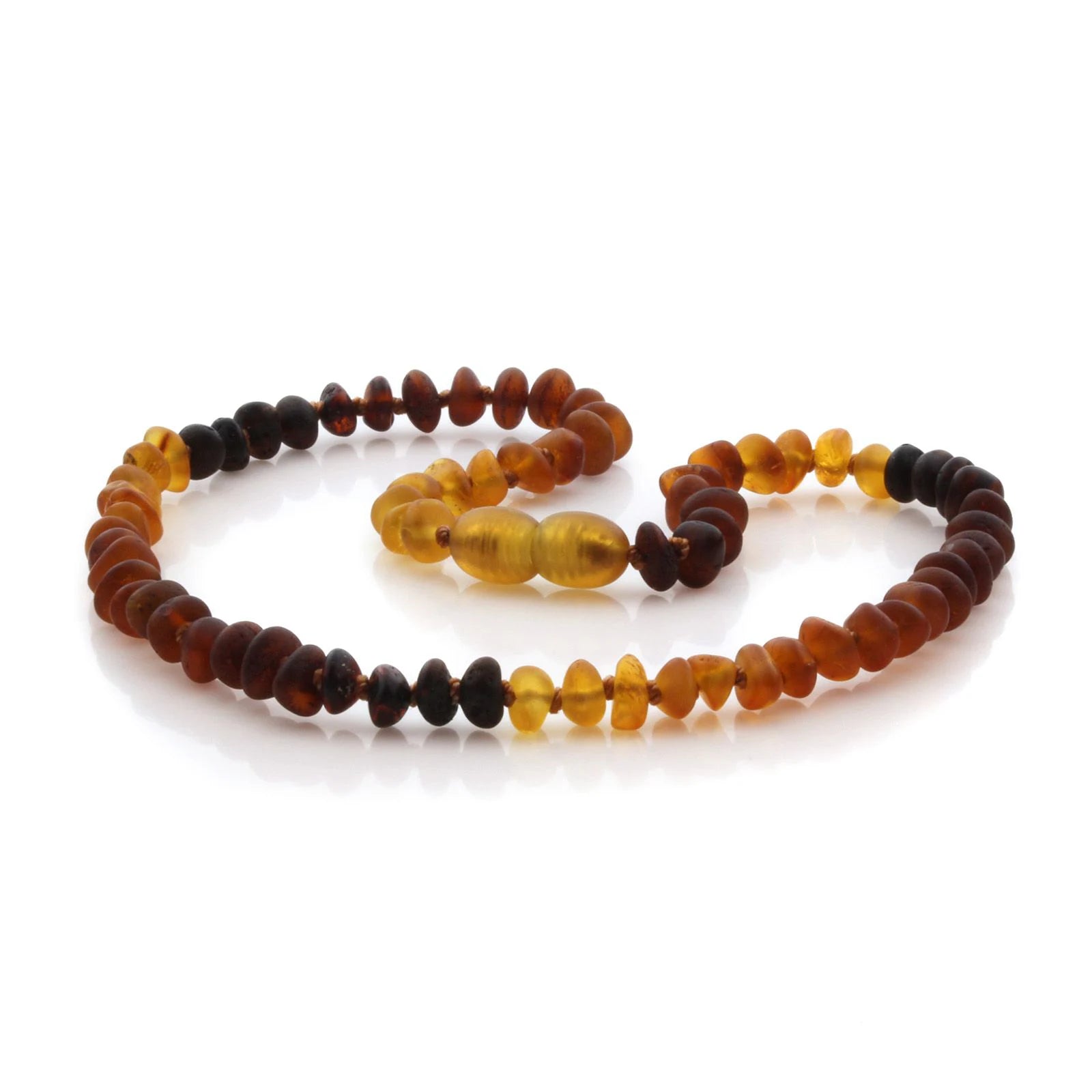 Natural Baltic Amber Teething Necklace. Round Flat LE88