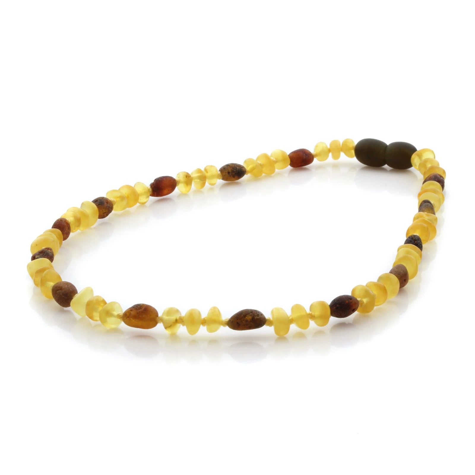 Natural Baltic Amber Teething Necklace. Round Flat LE89